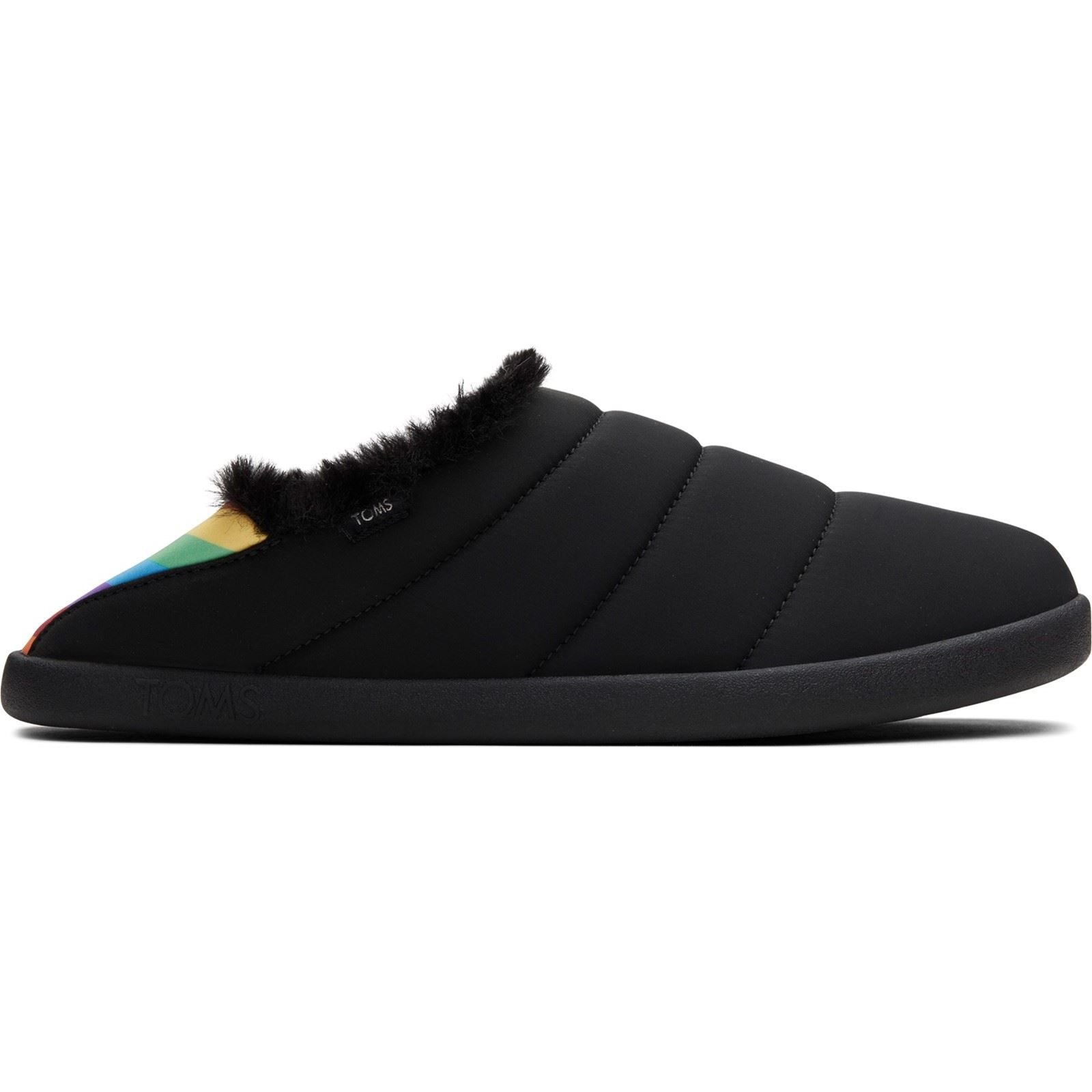 TOMS Ezra Chaussons En Nylon Pour Femmes Noir Mat Tissé/Arc En Ciel