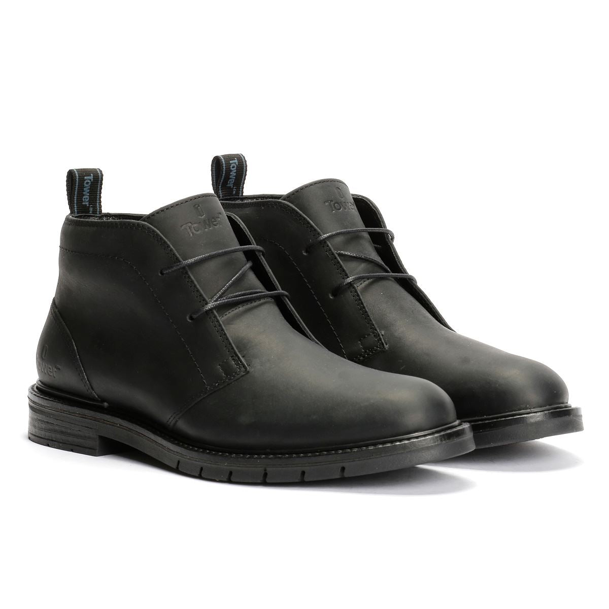 Tower London Armour Chukka Lace  Bottes Noires En Cuir Pour Hommes