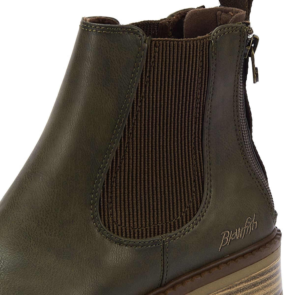 Blowfish Malibu Vedder Bottes En Simili Cuir Olive Pour Femme