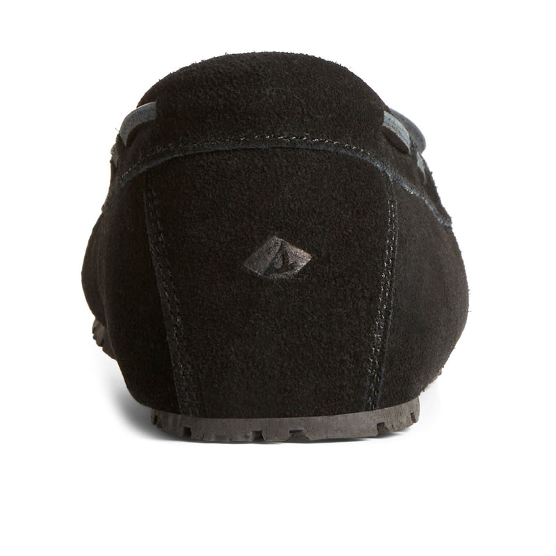 Sperry Reina Chaussons Noirs/ Léopard Pour Femme En Daim
