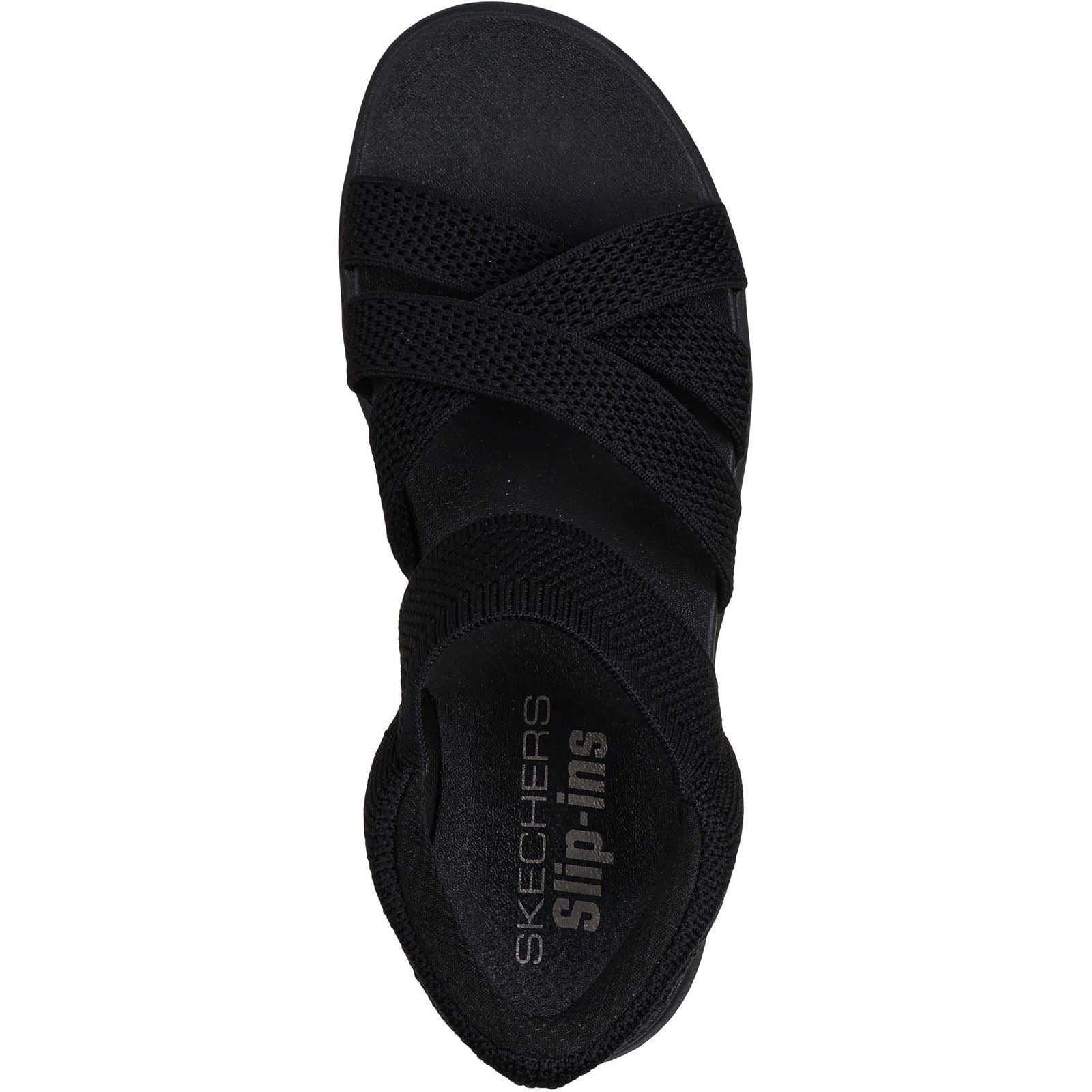 Skechers Arya - Cooling Off Sandales Noires En Polyester Pour Femmes