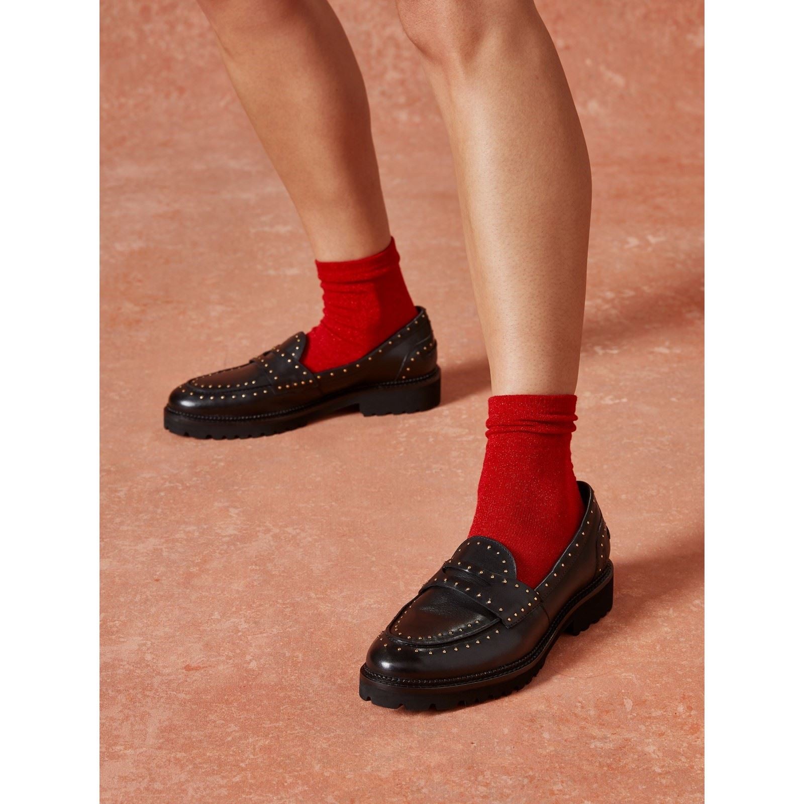 Hush Puppies Genie Mocassins En Cuir Noirs Pour Femmes
