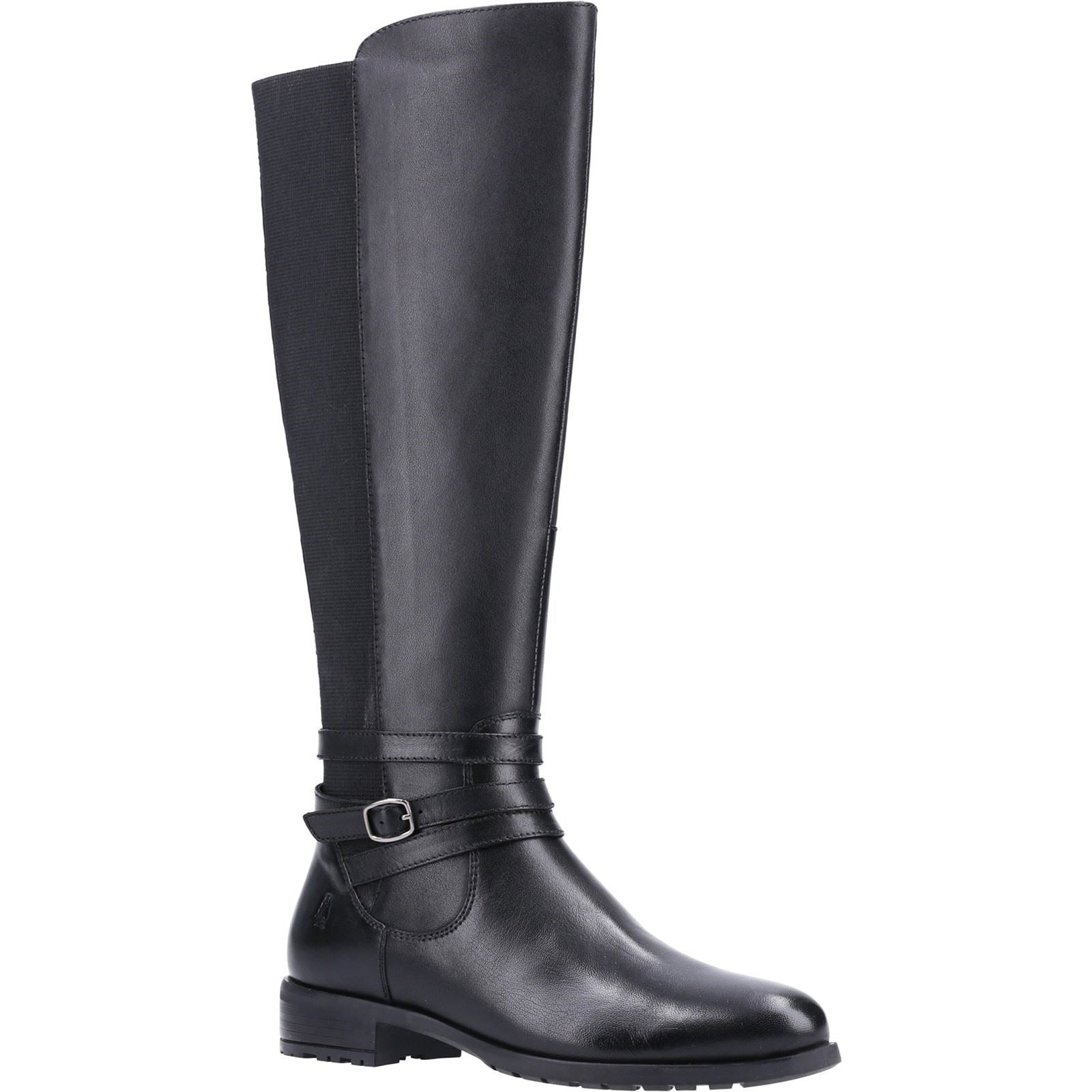 Hush Puppies Vanessa Bottes Noires À Talons Hauts En Cuir Pour Femmes