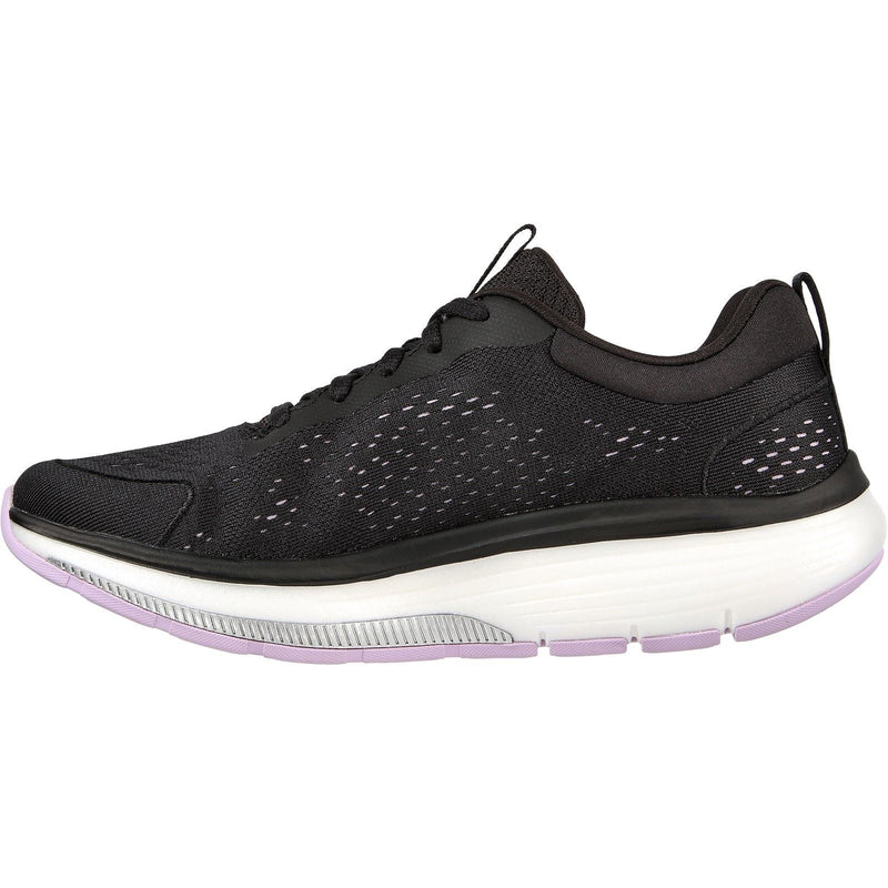 Skechers Go Walk Workout Walker Outpace Baskets En Polyester Pour Femmes, Noir/Lavande
