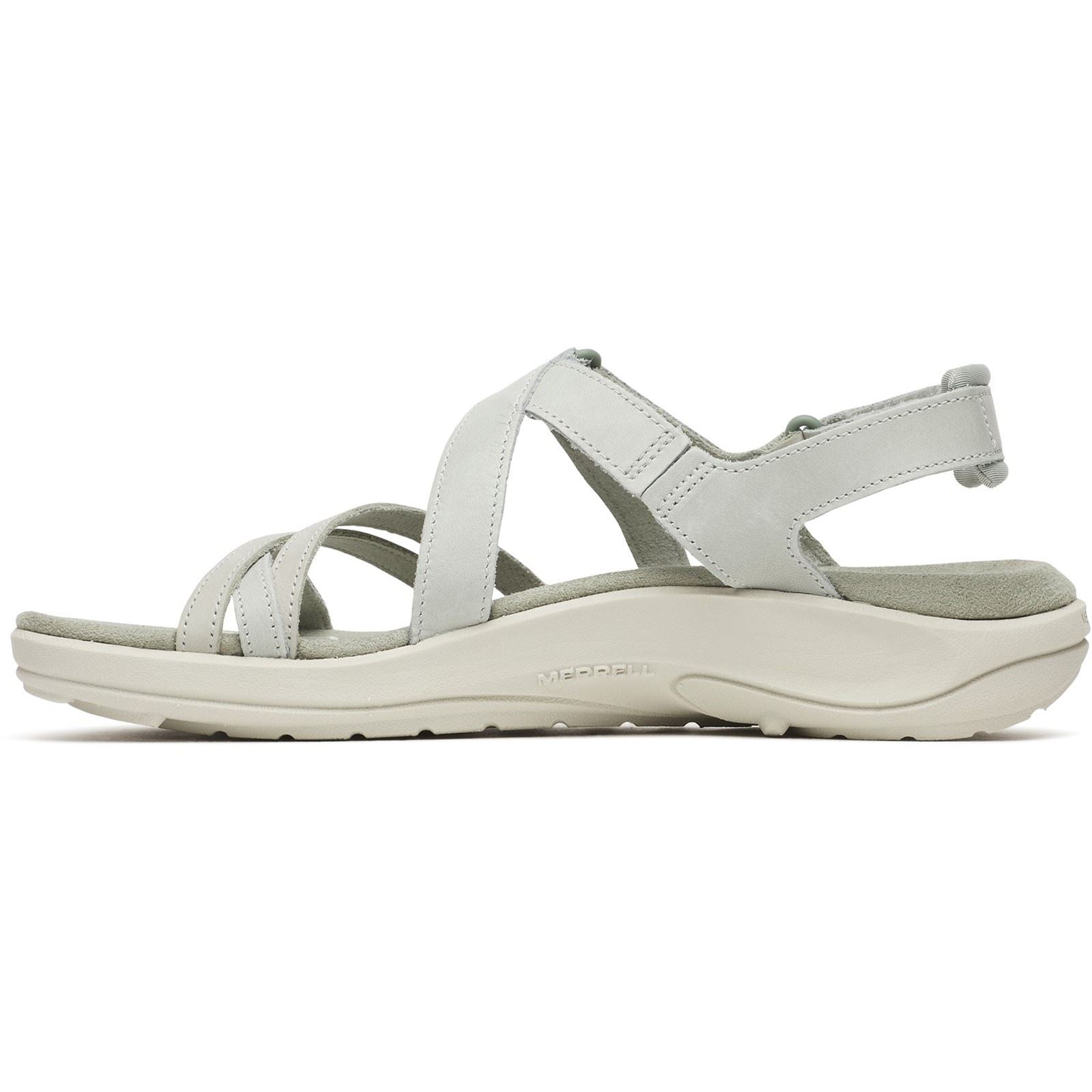 Merrell Harbor Backstrap Sandales En Cuir Pour Femmes Vert Clair
