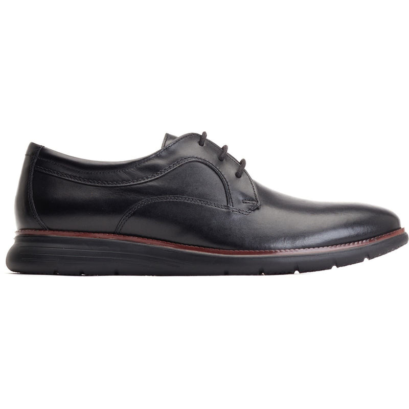 Base London Wing Chaussures Oxford Noires En Cuir Pour Hommes