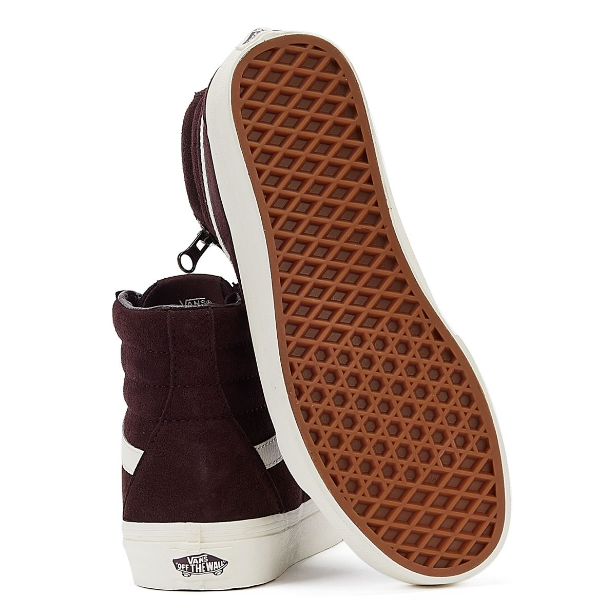 Vans Baskets Marron Pour Femmes Avec Fermeture Éclair Latérale Sk8-Hi