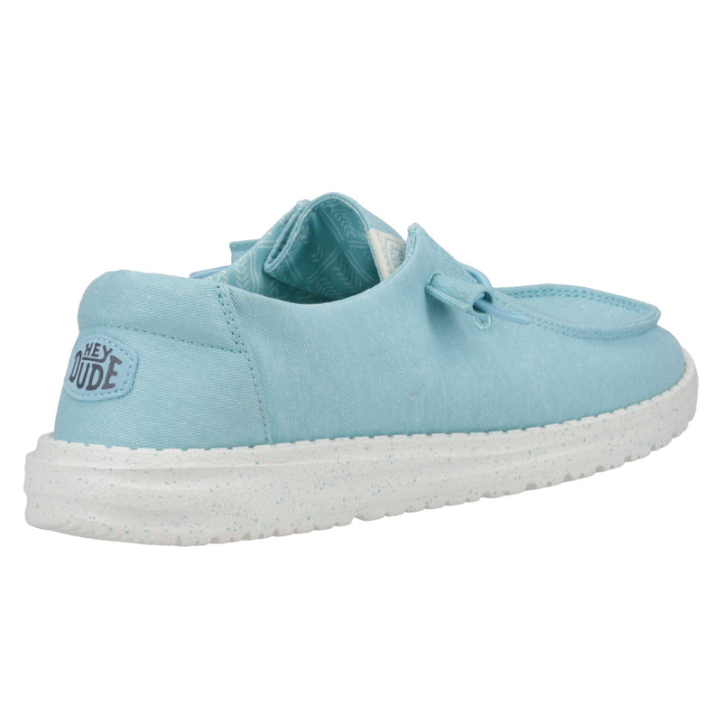 HEYDUDE Wendy Canvas Mocassins Turquoise Pour Femmes En Coton 100%