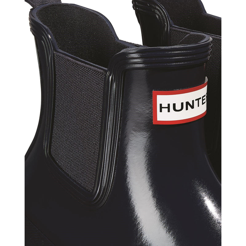Hunter Original Chelsea Gloss Bottes En Caoutchouc Bleu Marine Pour Femme