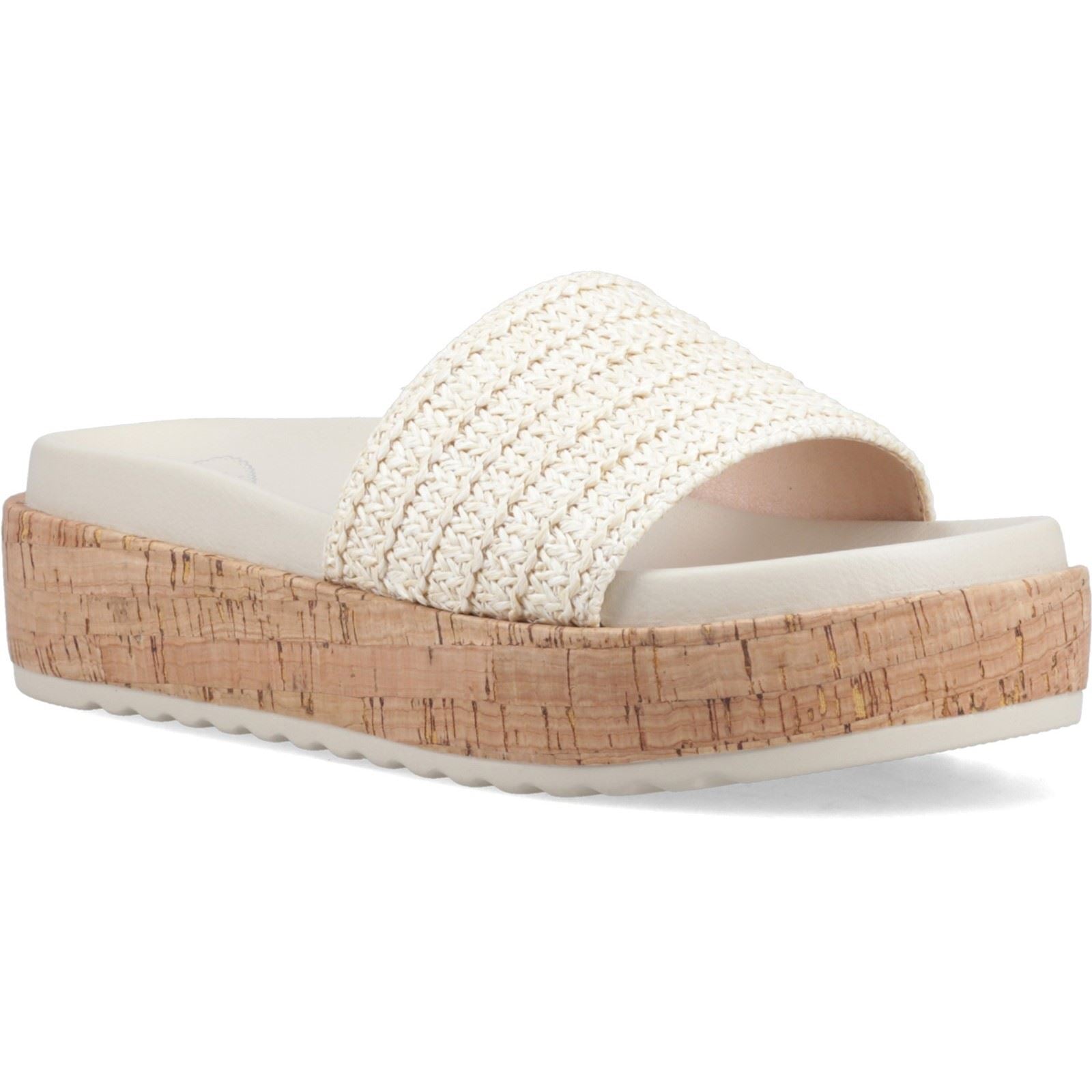 Rocket Dog Faye Alti Raffia Sandales Naturelles En Textile Pour Femmes