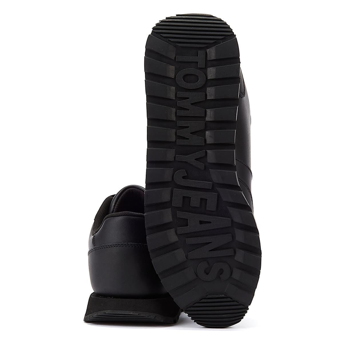 Tommy Hilfiger Tommy Jeans Leather Runner Hommes Noir Trainer