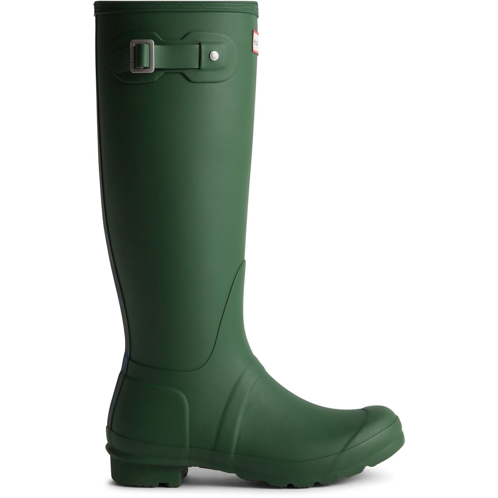 Hunter Original Tall Tartan Back Strap Bottes De Pluie En Caoutchouc Pour Femmes De Couleur Verte