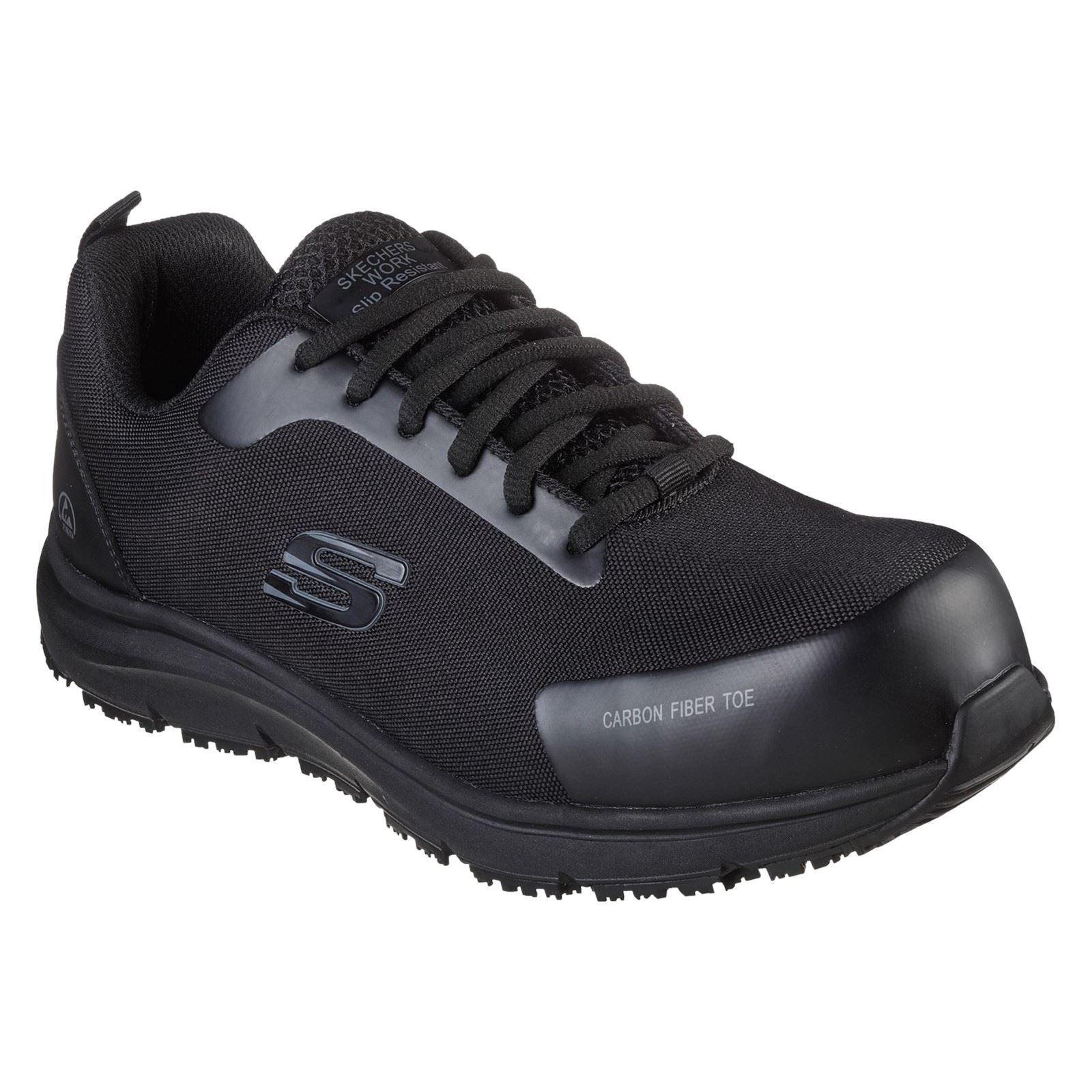 Skechers Workwear Ulmus SR Safety Toe Baskets De Sécurité Noires En Maille Pour Hommes