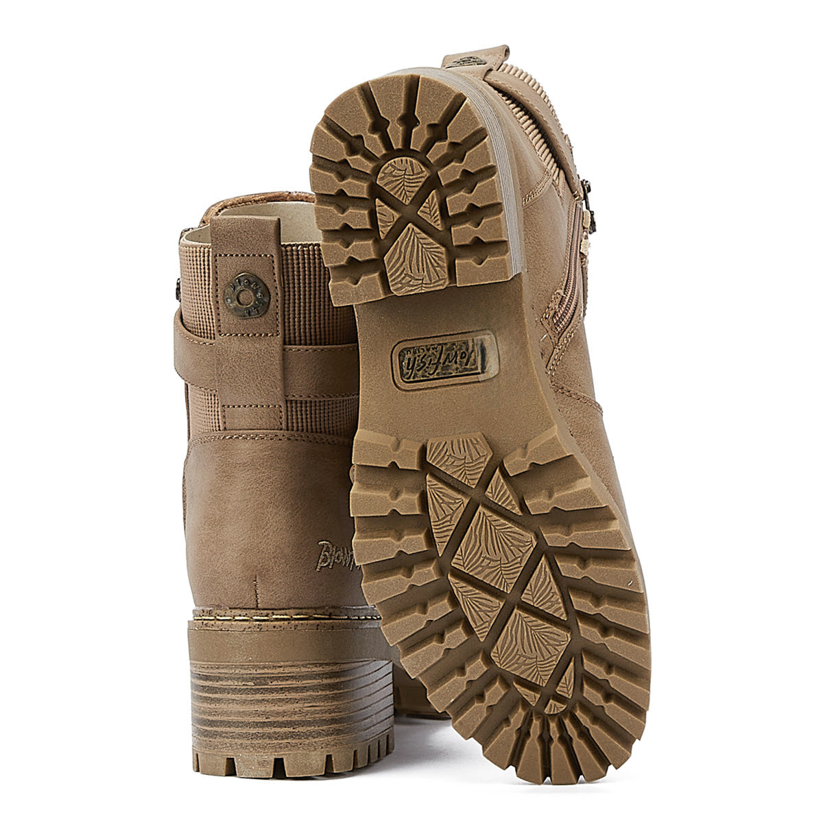 Blowfish Malibu Bottes En Cuir Marron Pour Femmes