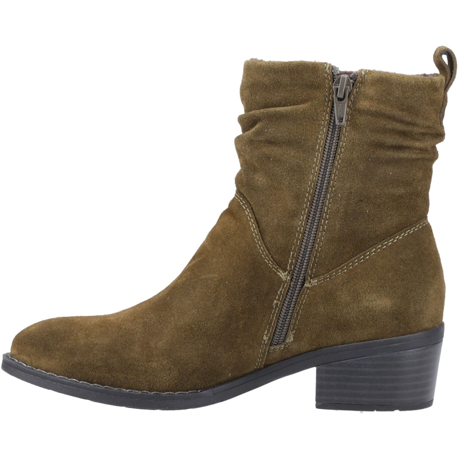 Hush Puppies Iris Bottines À Talons Kaki Pour Femme En Suède