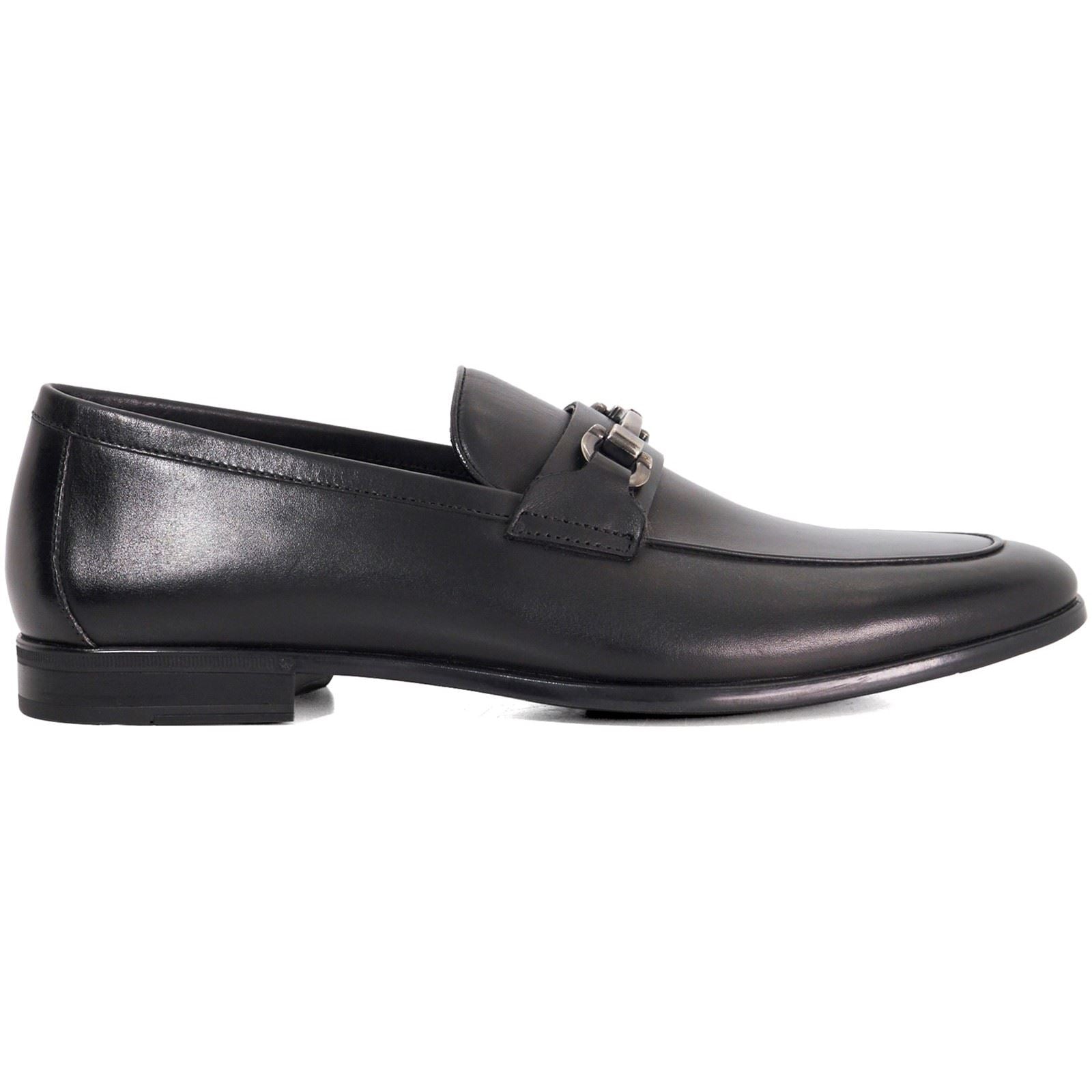 Dune Seymore Chaussures En Cuir Pour Hommes Noires À Enfiler