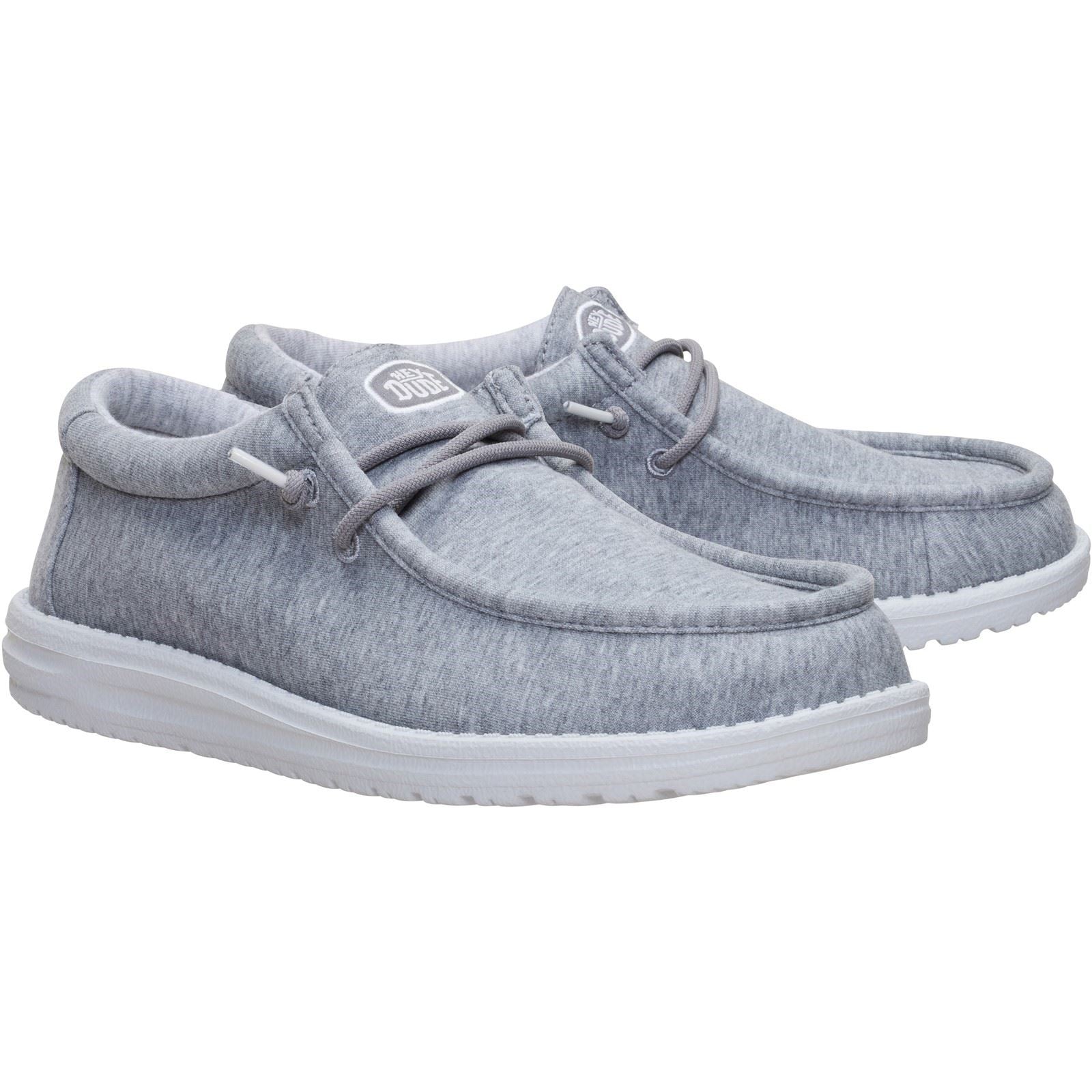 HEYDUDE Wally Stretch Jersey Mocassins Gris Pour Homme En Textile