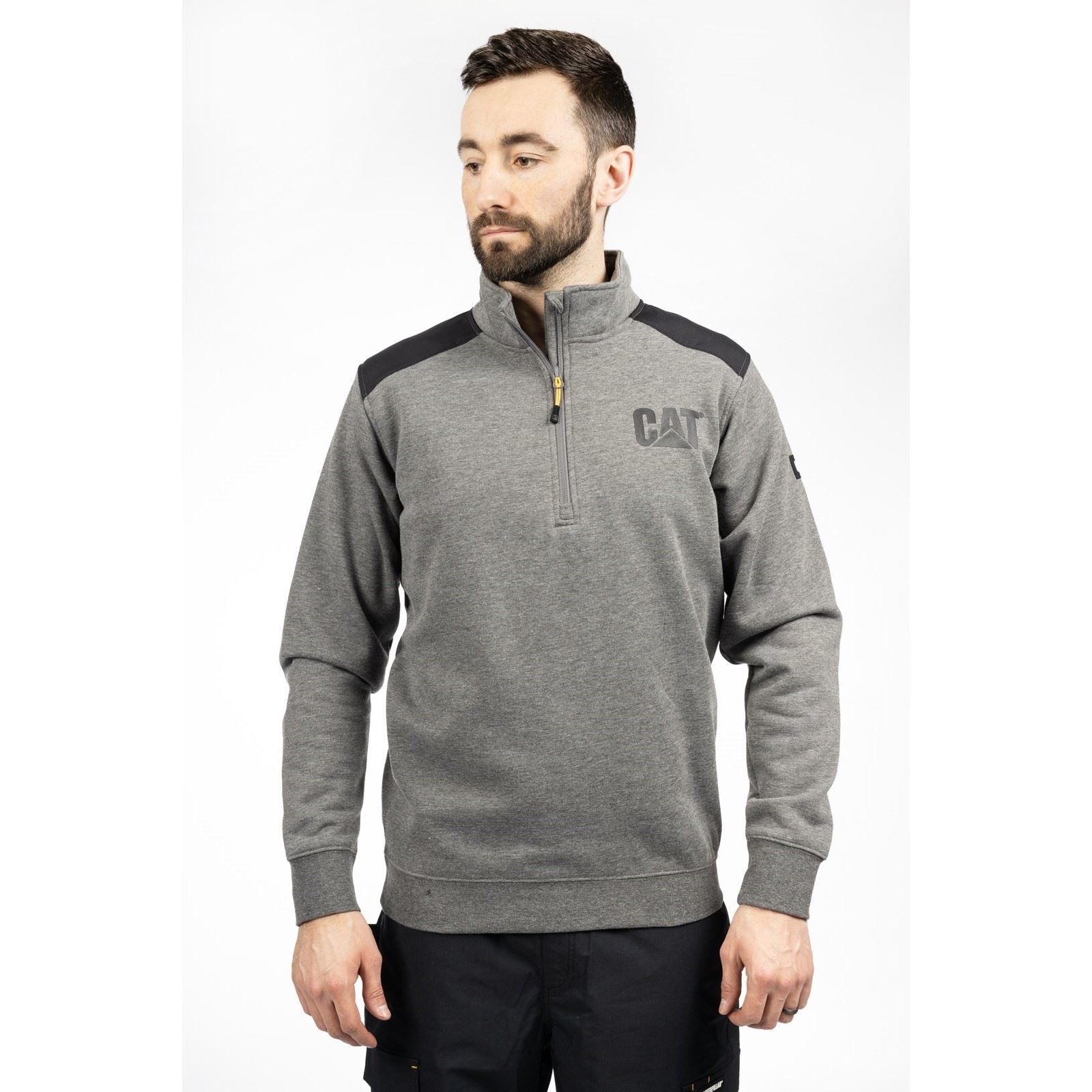 Caterpillar Essential 1/4 Zip Sweatshirt Gris En Polyester Pour Homme
