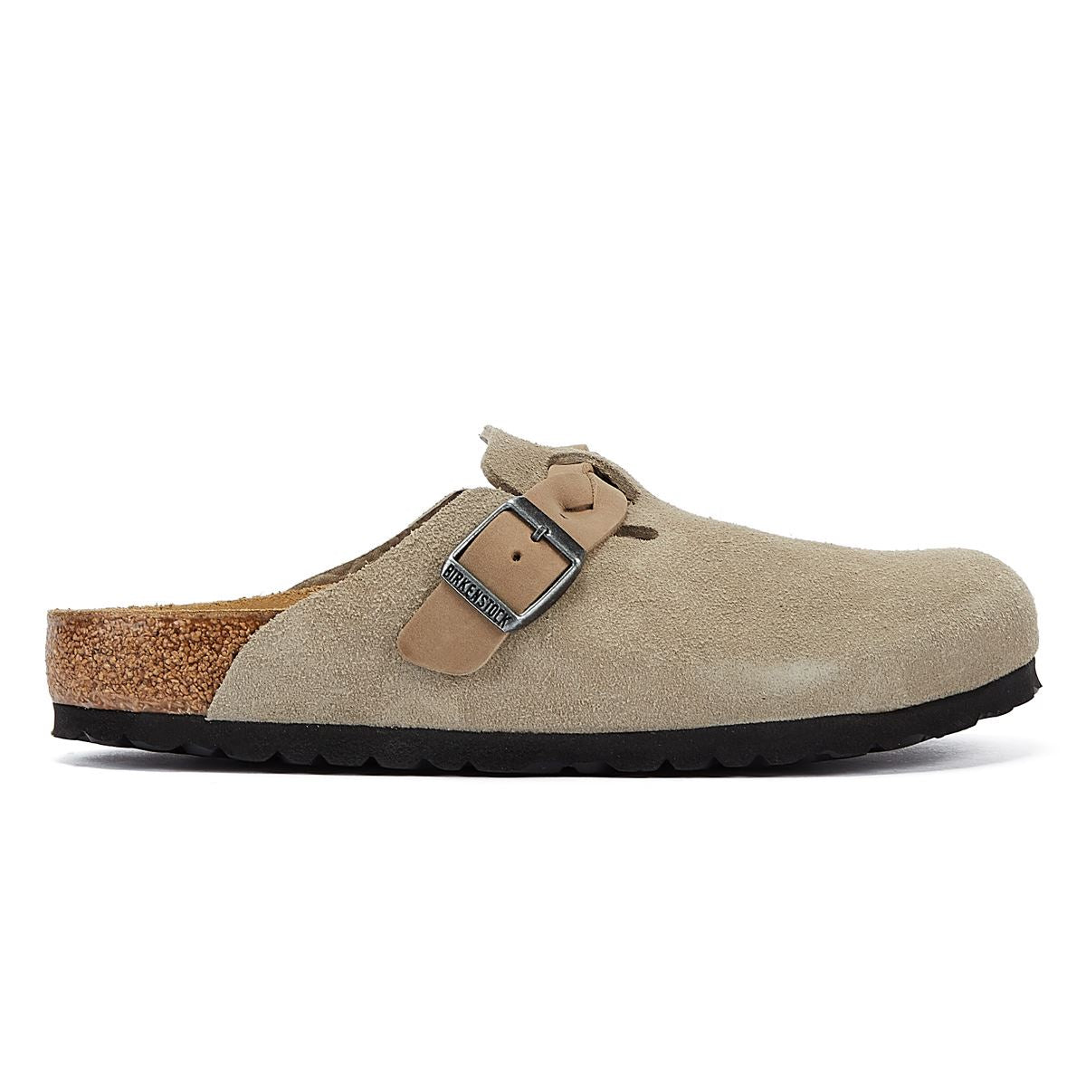 Birkenstock Boston Sabots Régulières En Daim Taupe