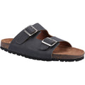 Hush Puppies Nash Slider Sandales Noires Pour Hommes En Cuir