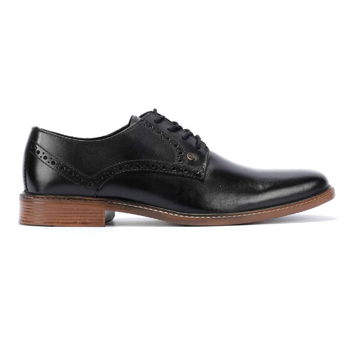 Lambretta Harvey Derby Chaussures À Lacets En Cuir Noir Pour Hommes