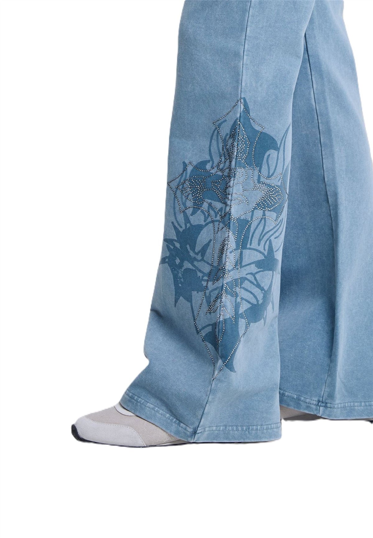 Ed Hardy Cross and Thorn Flared Jogging Bleu Pour Femmes