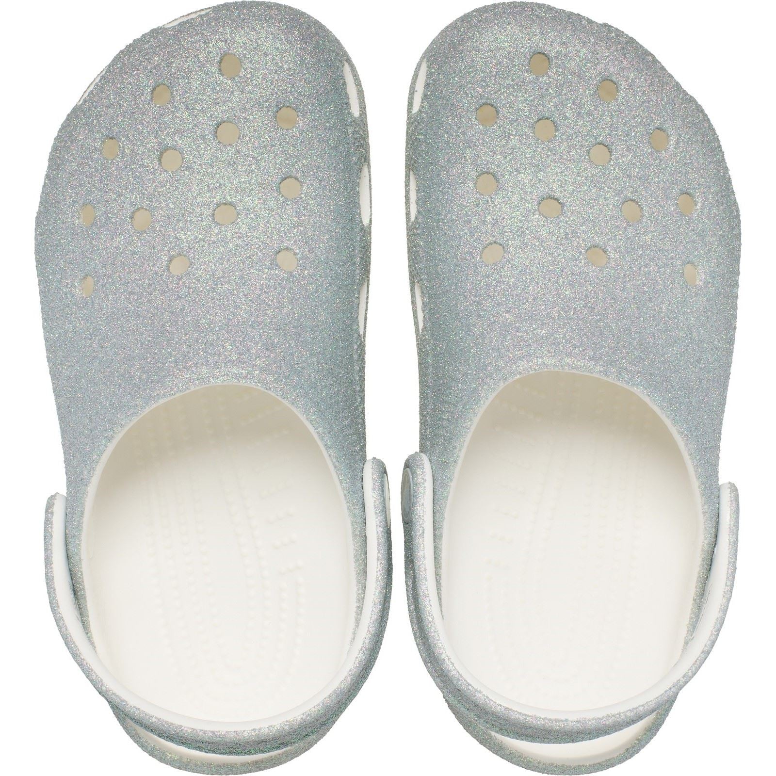 Crocs Classic Glitter Clog Mocassins Blancs En Thermoplastique