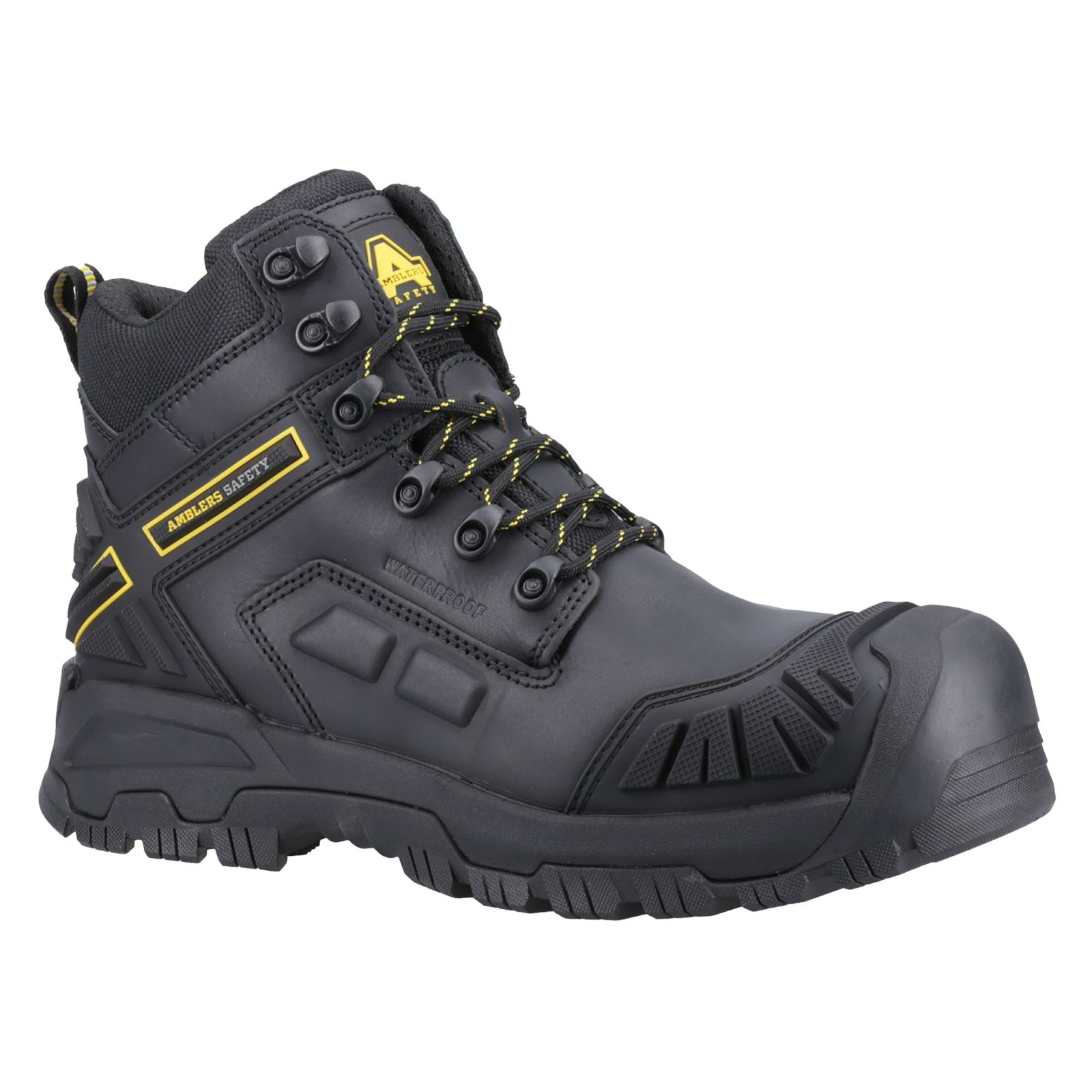 Amblers Safety Bottillons De Sécurité En Cuir Noir Flare