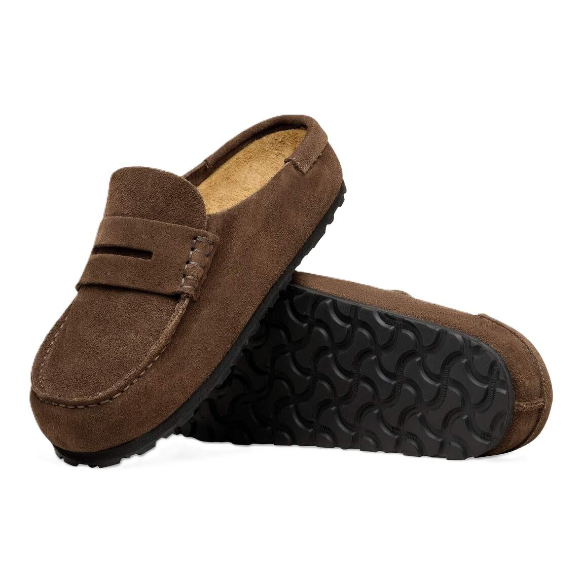Birkenstock Naples Sabots En Cuir Brun