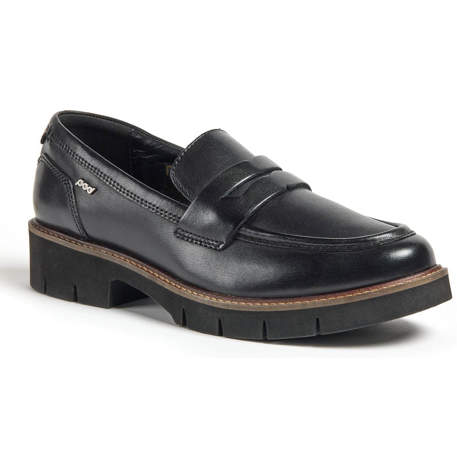 Pod Kaltin Mocassins Noirs Pour Femmes En Cuir