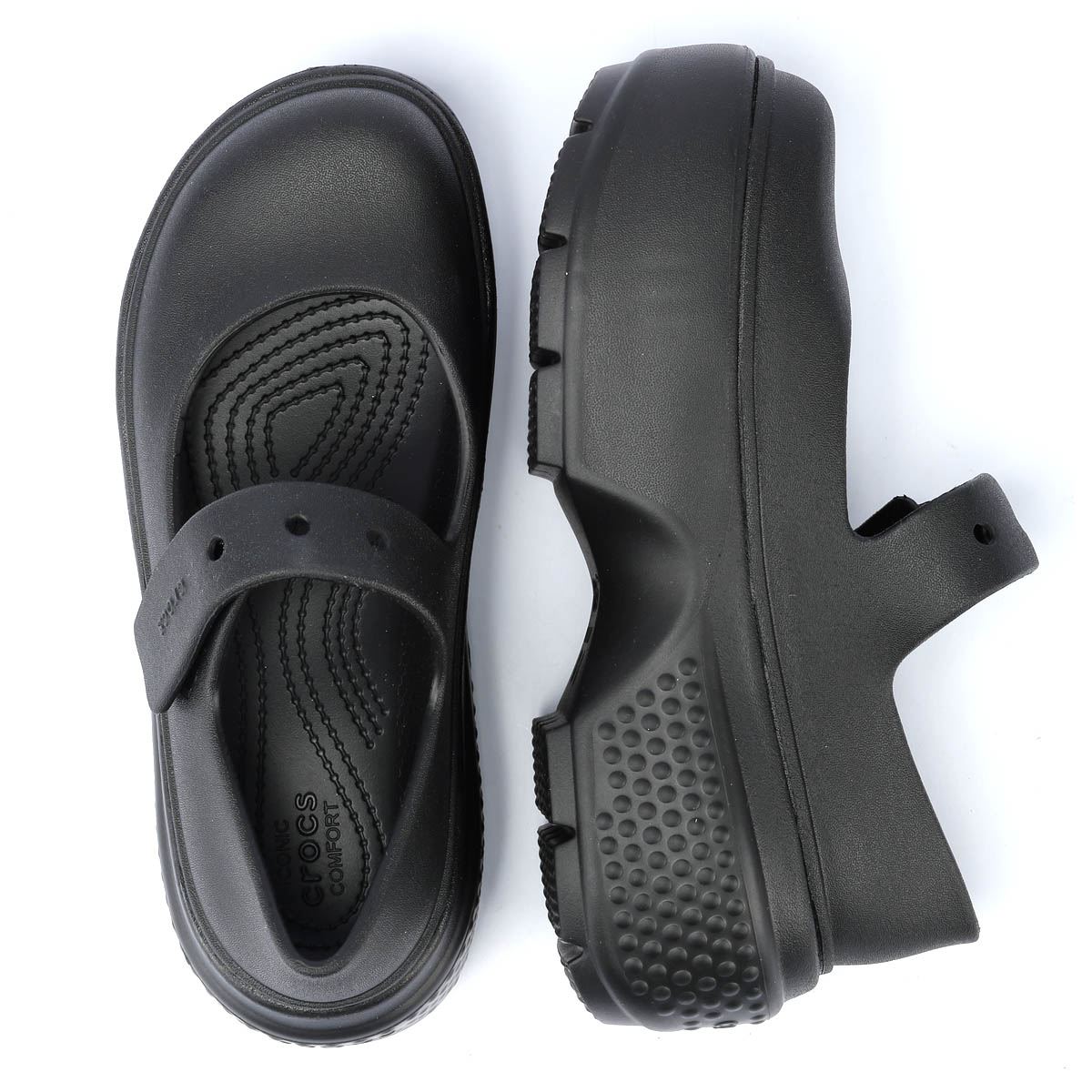 Crocs Stomp Mary Jane Chaussures Noires Pour Femmes