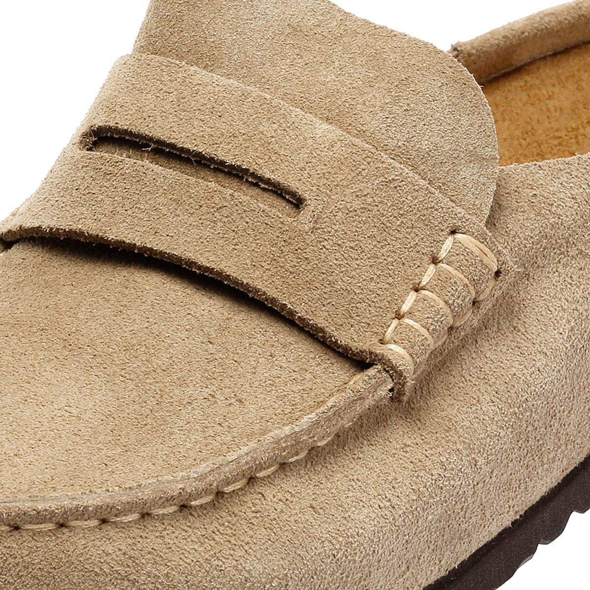 Birkenstock Naples Regular Sabots En Suède Beige