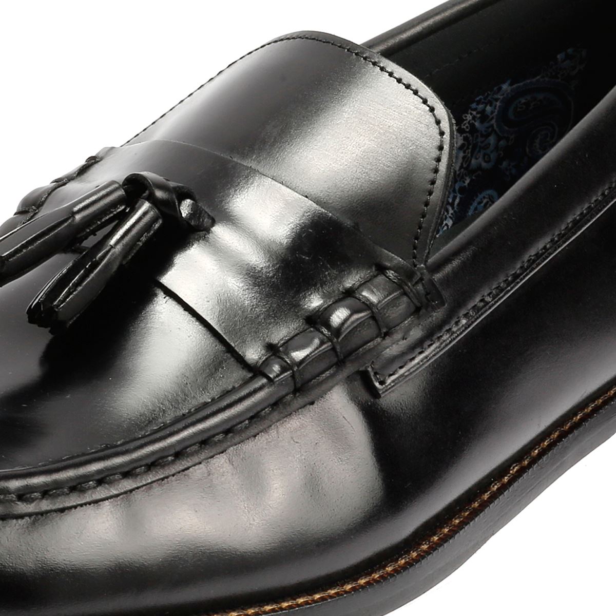 Ben Sherman Sid Mocassins Noirs En Cuir Pour Hommes