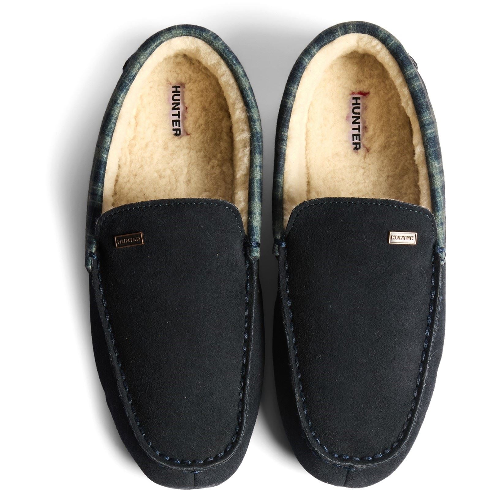 Hunter Moccassin Chaussons Navy Pour Homme En Suède
