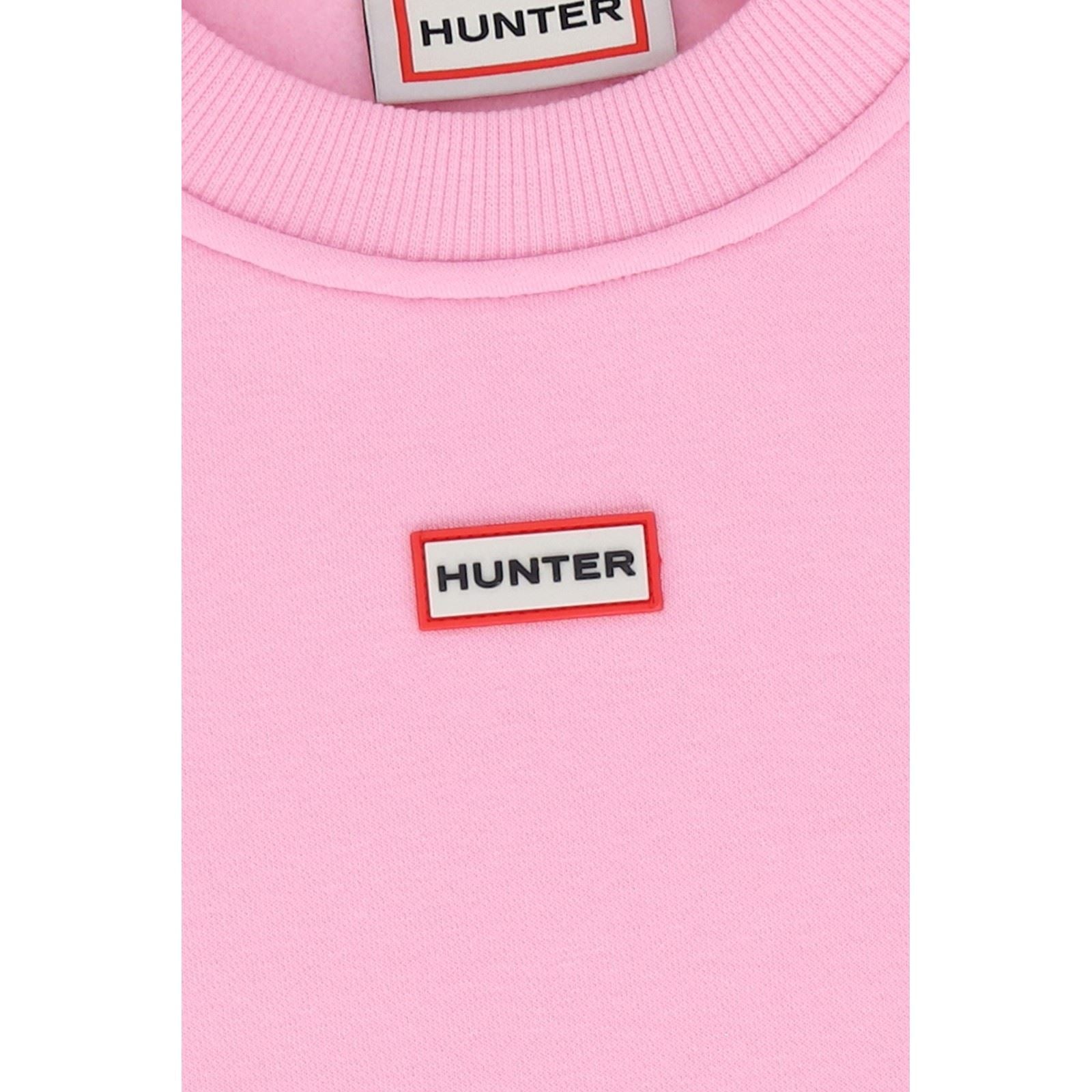 Hunter Tina Logo Cropped Crew Sweatshirt En Coton Pour Femme Rose