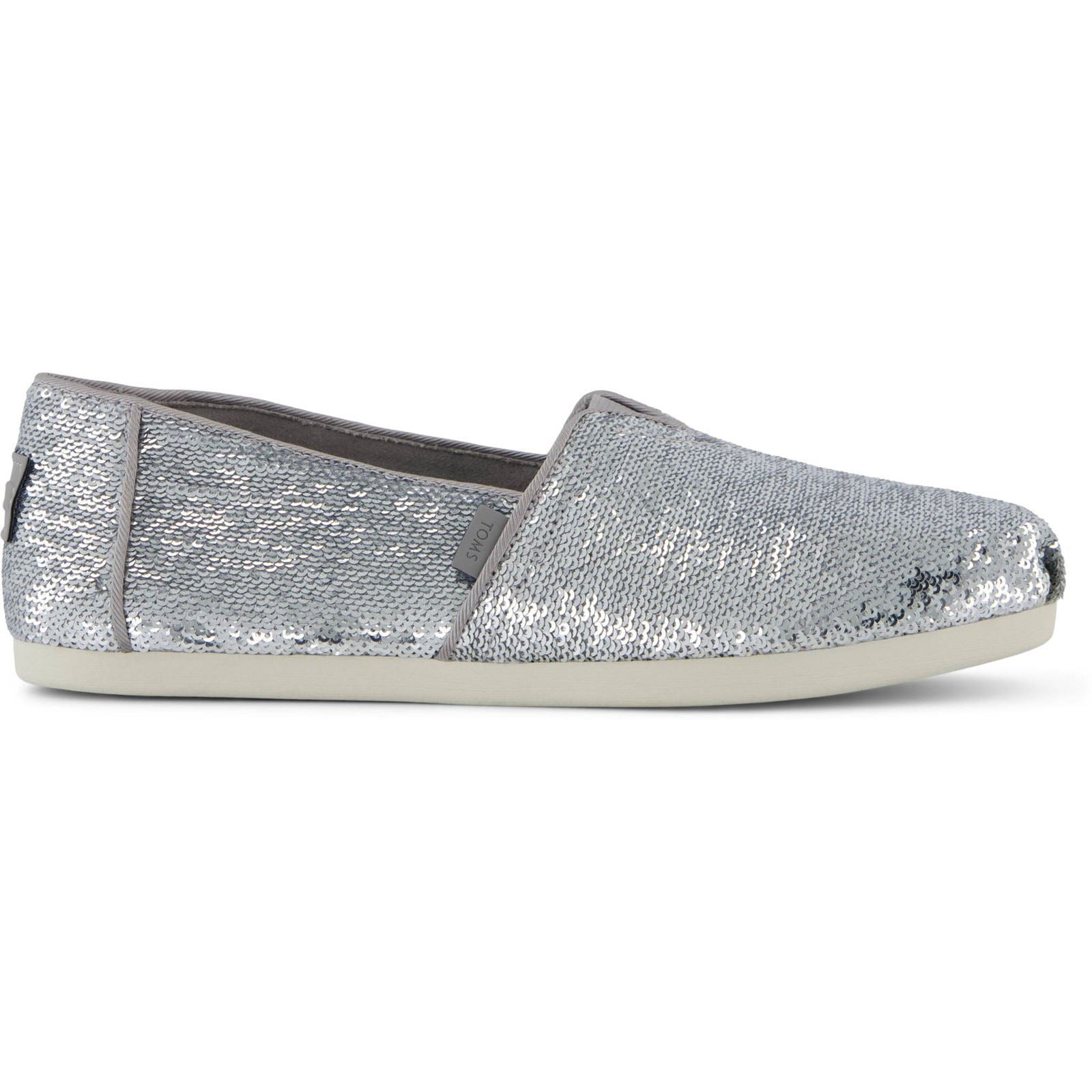 TOMS Alpargata Sequins Espadrilles Argentées En Textile Pour Femmes