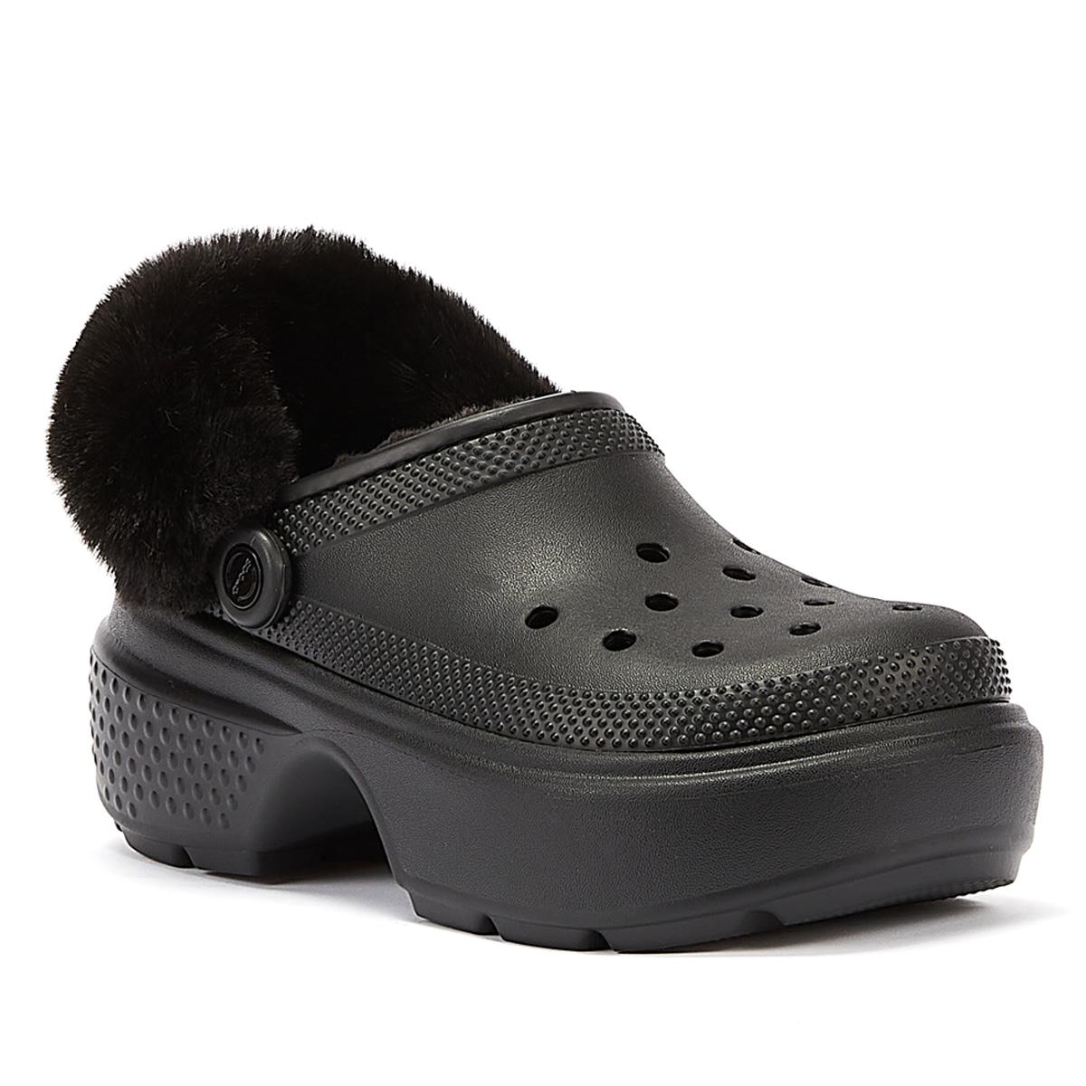 Crocs Sabots À Semelle Crantée Pour Femmes Couleur Noir