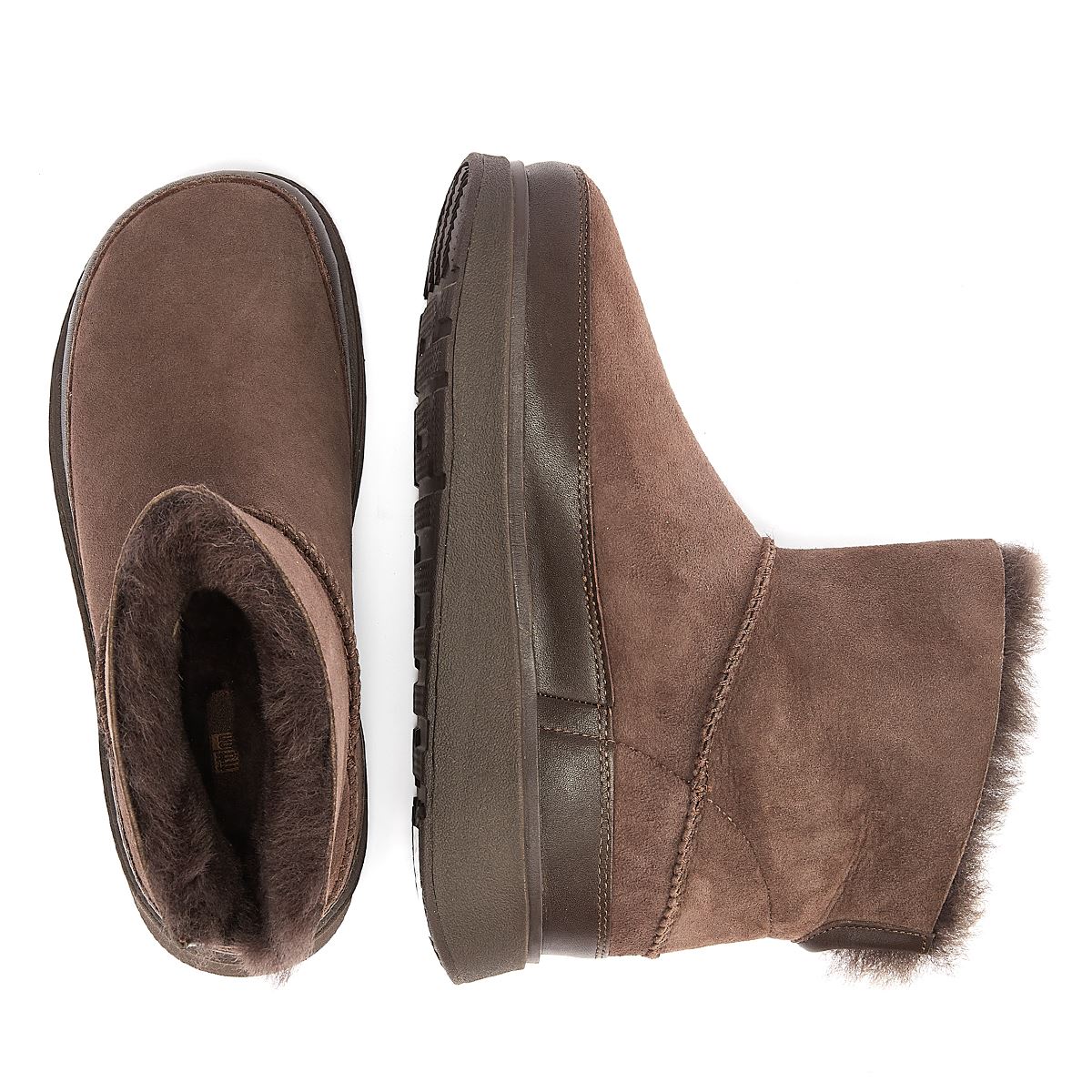 FitFlop Bottes En Peau De Mouton Pour Femmes De Couleur Chocolat