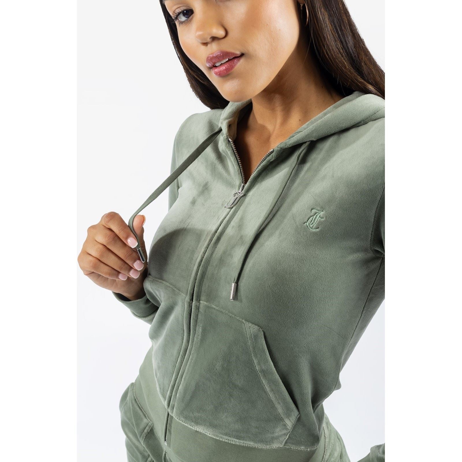 Juicy Couture Robertson Classic Jacket Sweat À Capuche Vert En Polyester Pour Femme