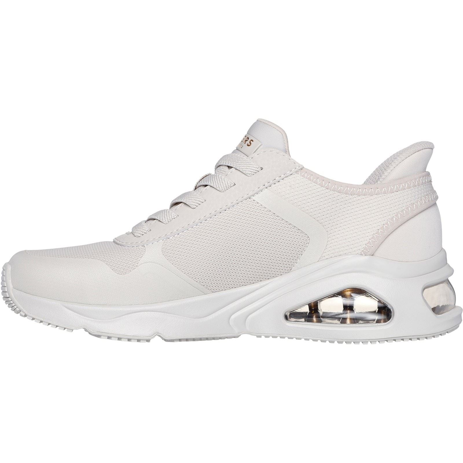 Skechers Tres-Air Uno Easy Steppers Chaussures De Sport Pour Femmes En Toile Blanc Cassé