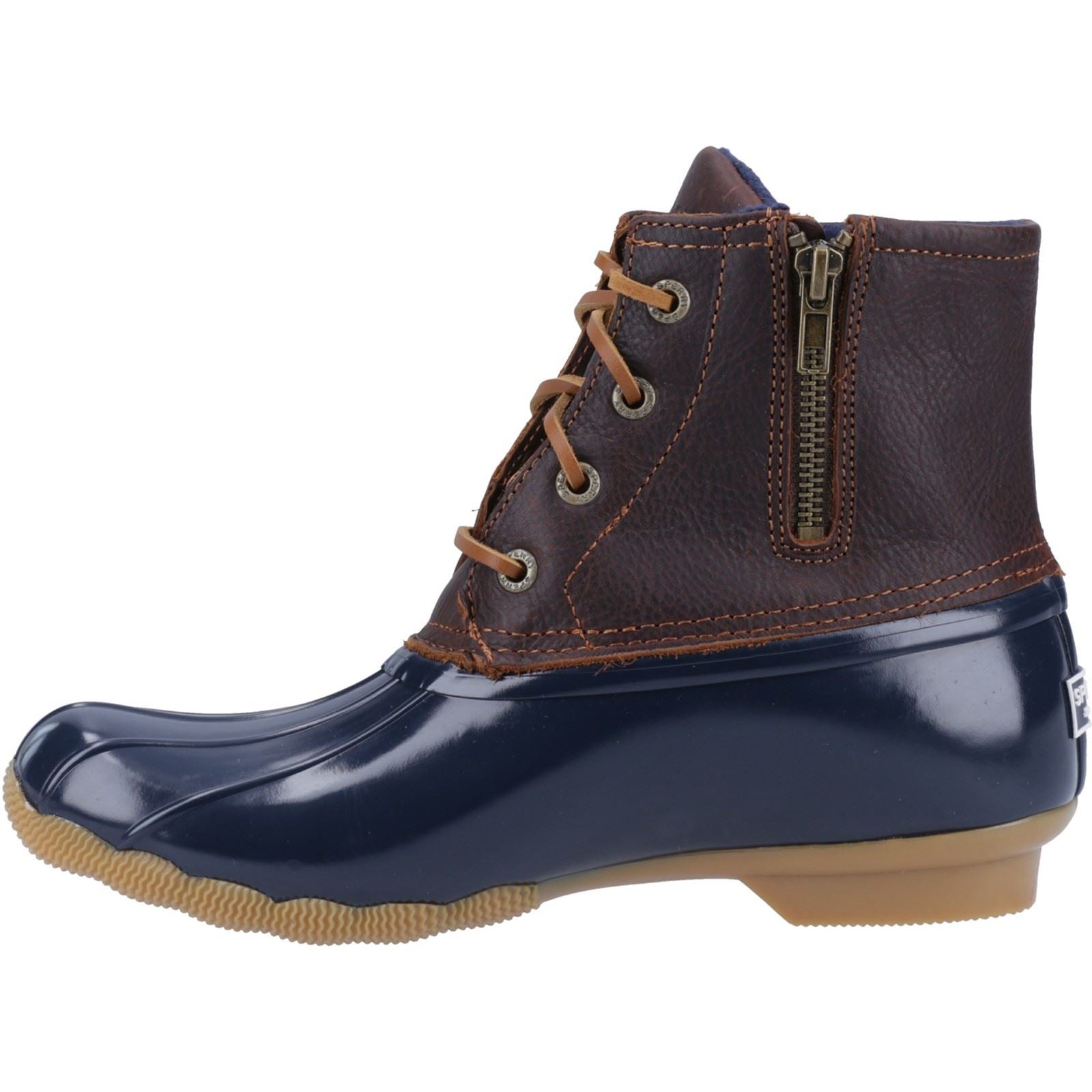 Sperry Saltwater Duck Bottes En Caoutchouc Synthétique Couleur Camel/Marine
