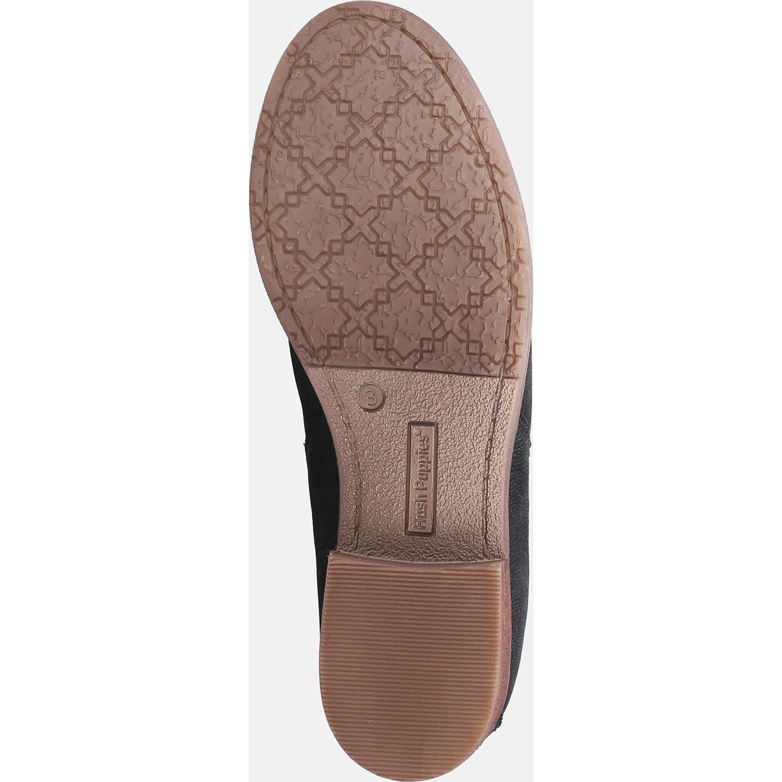Hush Puppies Edith Bottes Noires En Cuir Pour Femmes