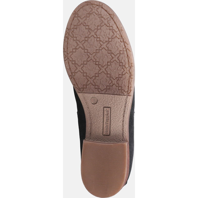 Hush Puppies Edith Bottes Noires En Cuir Pour Femmes