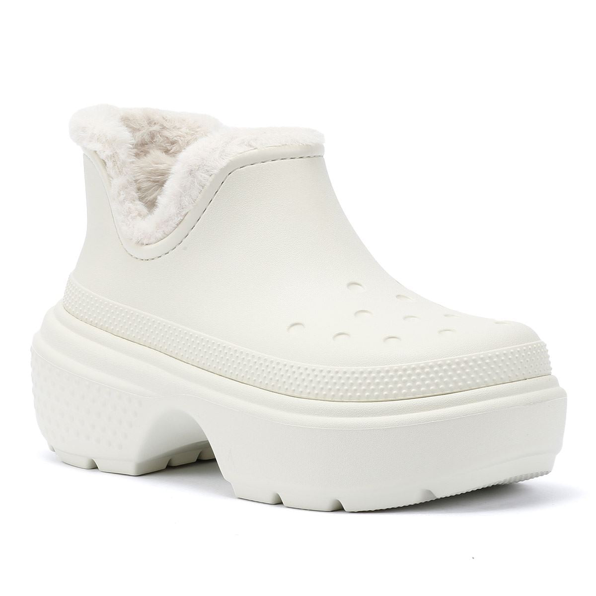 Crocs Stomp Lined Shorty Bottes Blanches Pour Femmes