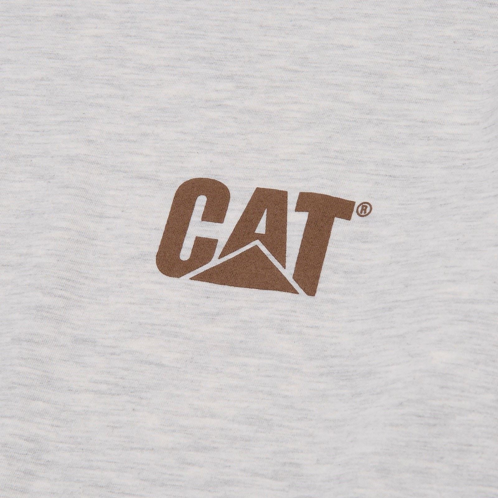 Caterpillar Trademark Banner Long Sleeve T-Shirt En Coton Pour Homme Crème