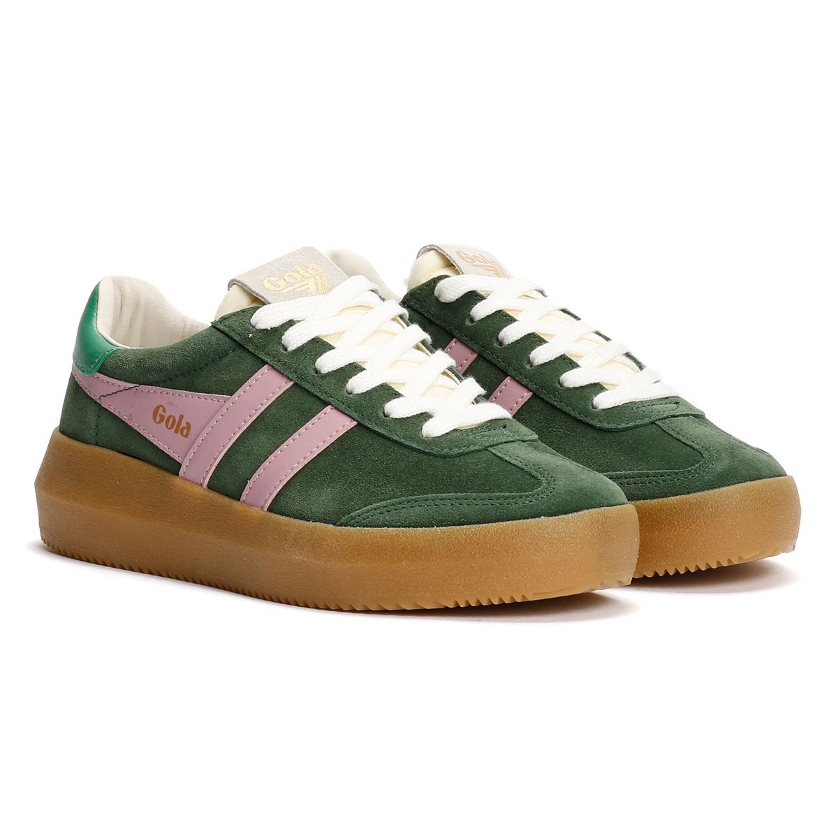 Gola Athena Baskets Vertes Pour Femmes Suede