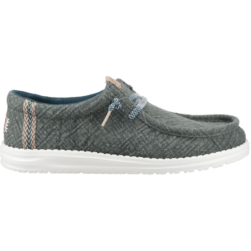 HEYDUDE Wally Jute Chaussures Mocassins Pour Hommes En Jute Vert Mer.