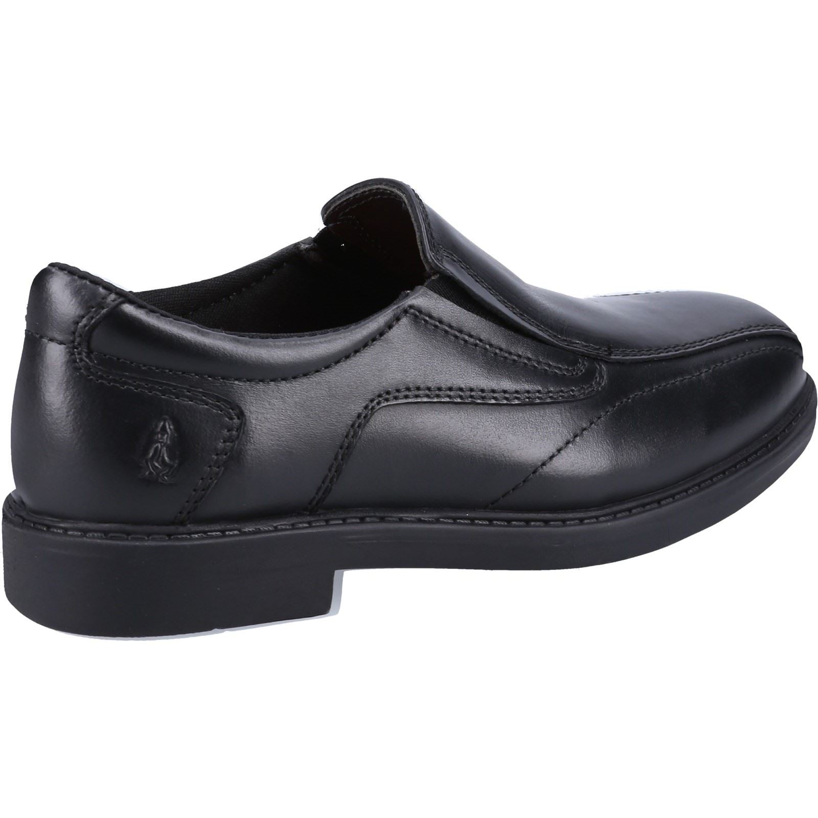 Hush Puppies Toby SNR Chaussures Noires Pour Garçons En Cuir