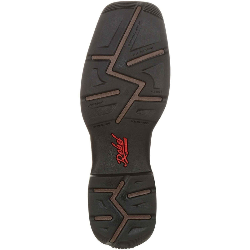 Durango Rebel Chaussures En Cuir Pour Hommes En Chocolat/minuit