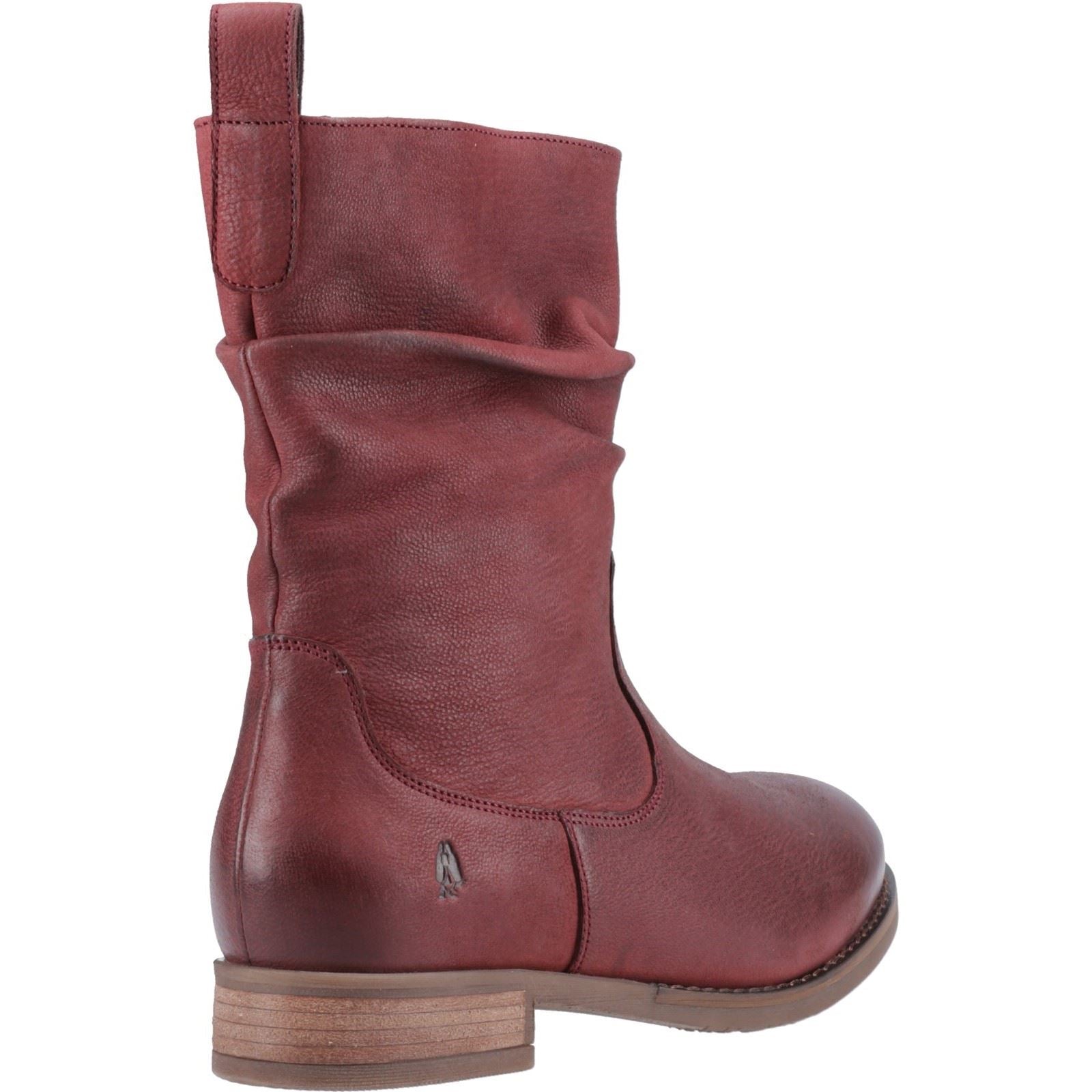 Hush Puppies Emilia Bottes Mi-mollet D'hiver En Cuir Bordeaux Pour Femme